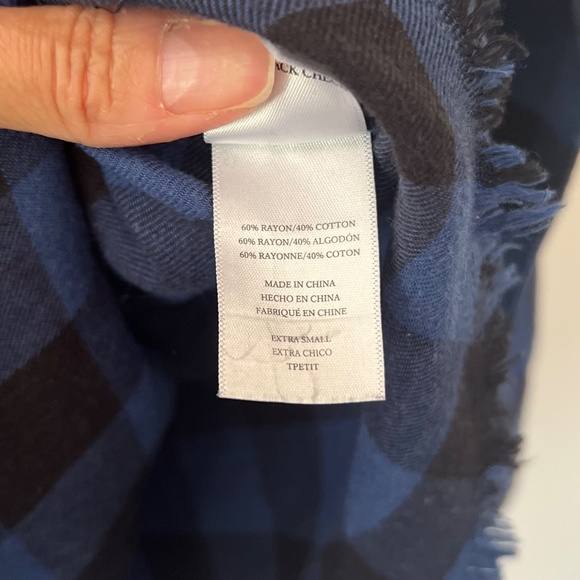 Rails Blue & Black Buffalo Check Studded Flannel Long Sleeve Shirt Size XS - Picture 7 of 8